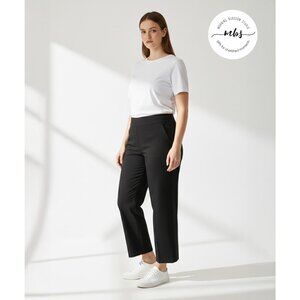 NWOT Korye Casual High Waist Hidden‎ Pockets Wide Ankle Pants Black Women 2X